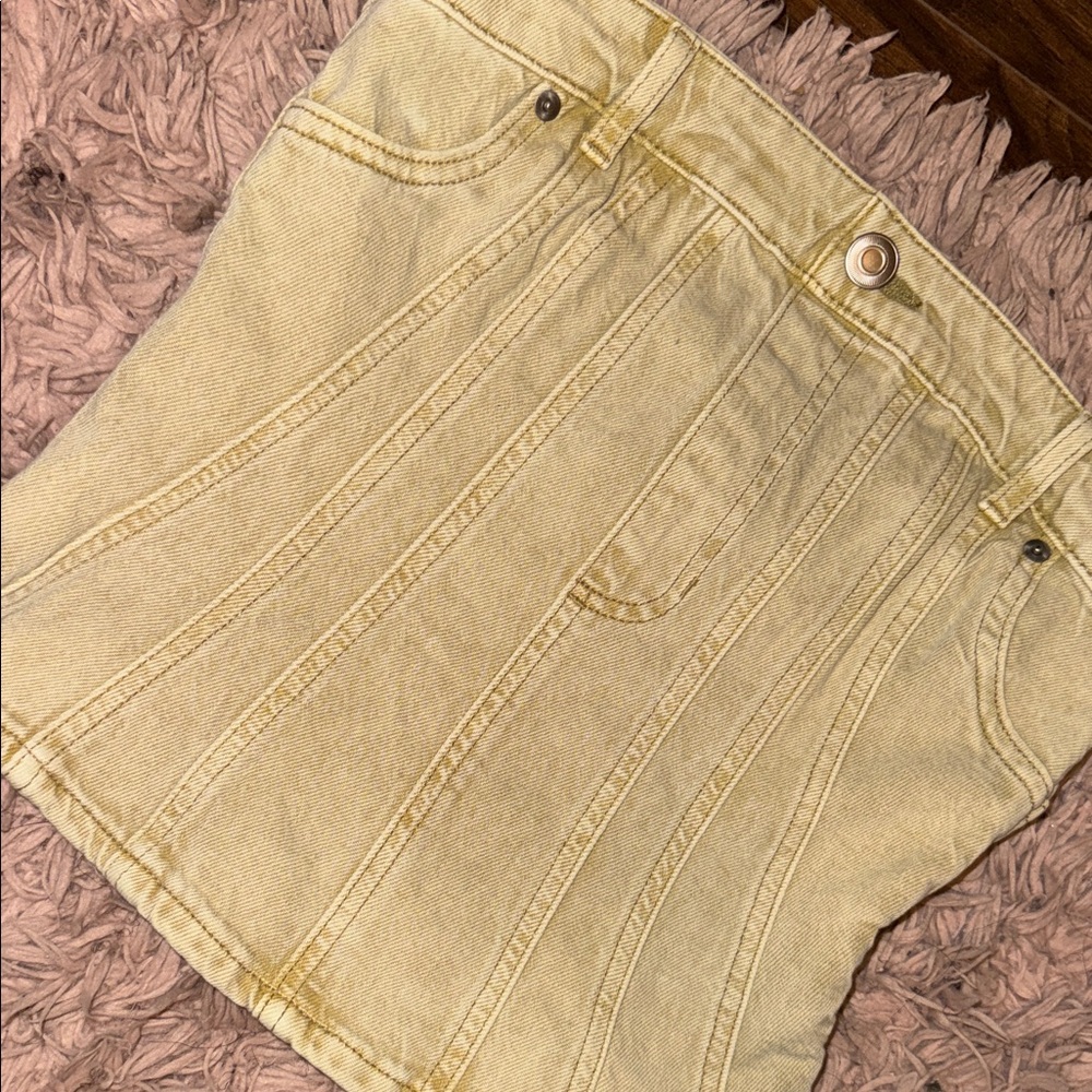 Yellow Denim Corset Top